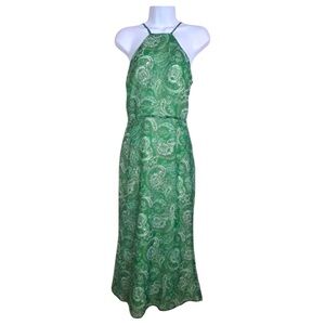 NEW NSR Green Bohemian Paisley Sleeveless Adjustable Spaghetti Strap Dress XS